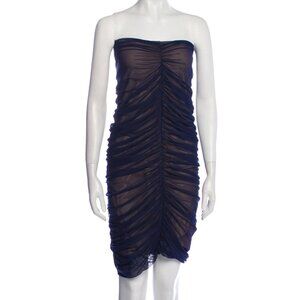 NWOT - Norma Kamali Midi Mesh Length Skirt / Dress - nude and navy blue